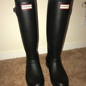 Black matte Tall Hunter Rain Boots